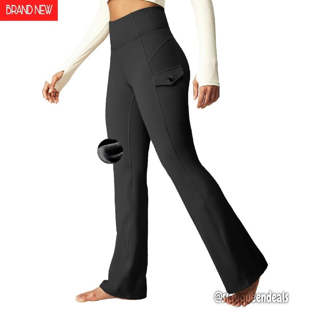 Fleece Lined Waterproof Cargo Pants Women's Thermal Hiking Winter Pants